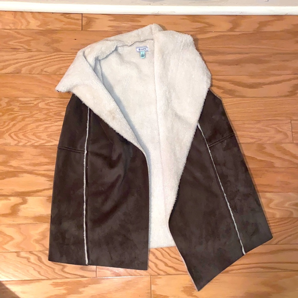 Green furry inside vest
